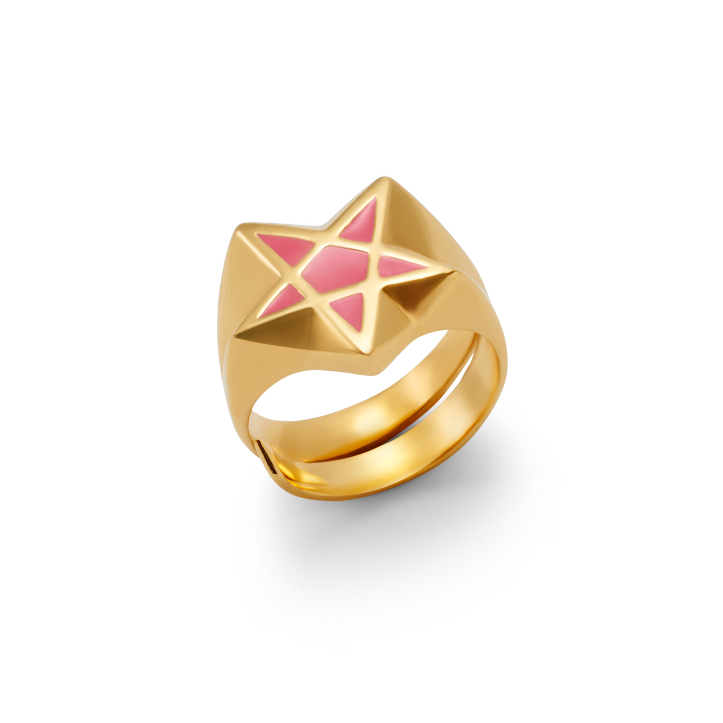 Pentagram Ring with Laquer