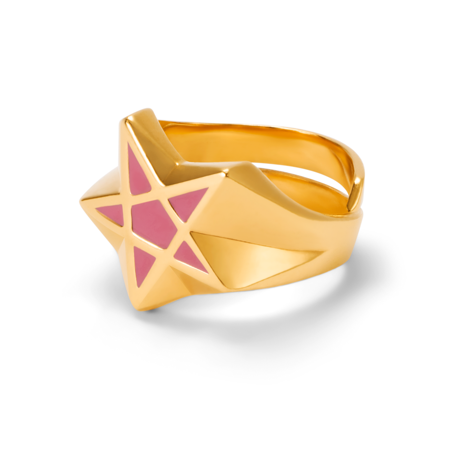 Pentagram Ring with Laquer